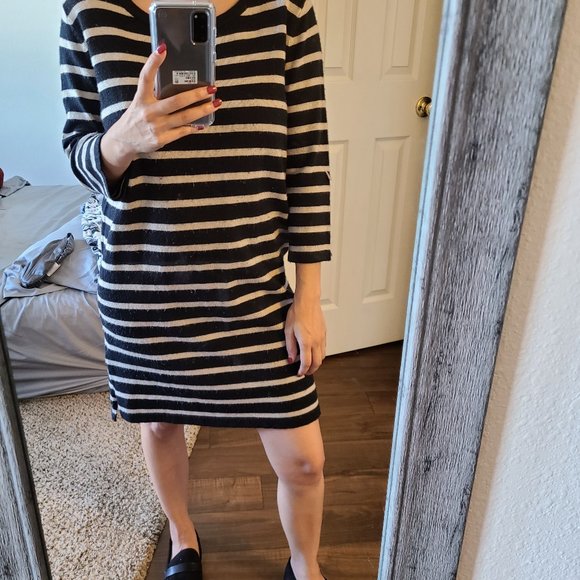 Sweater dress stripped knit t shirt dress … - Picture 3 of 6